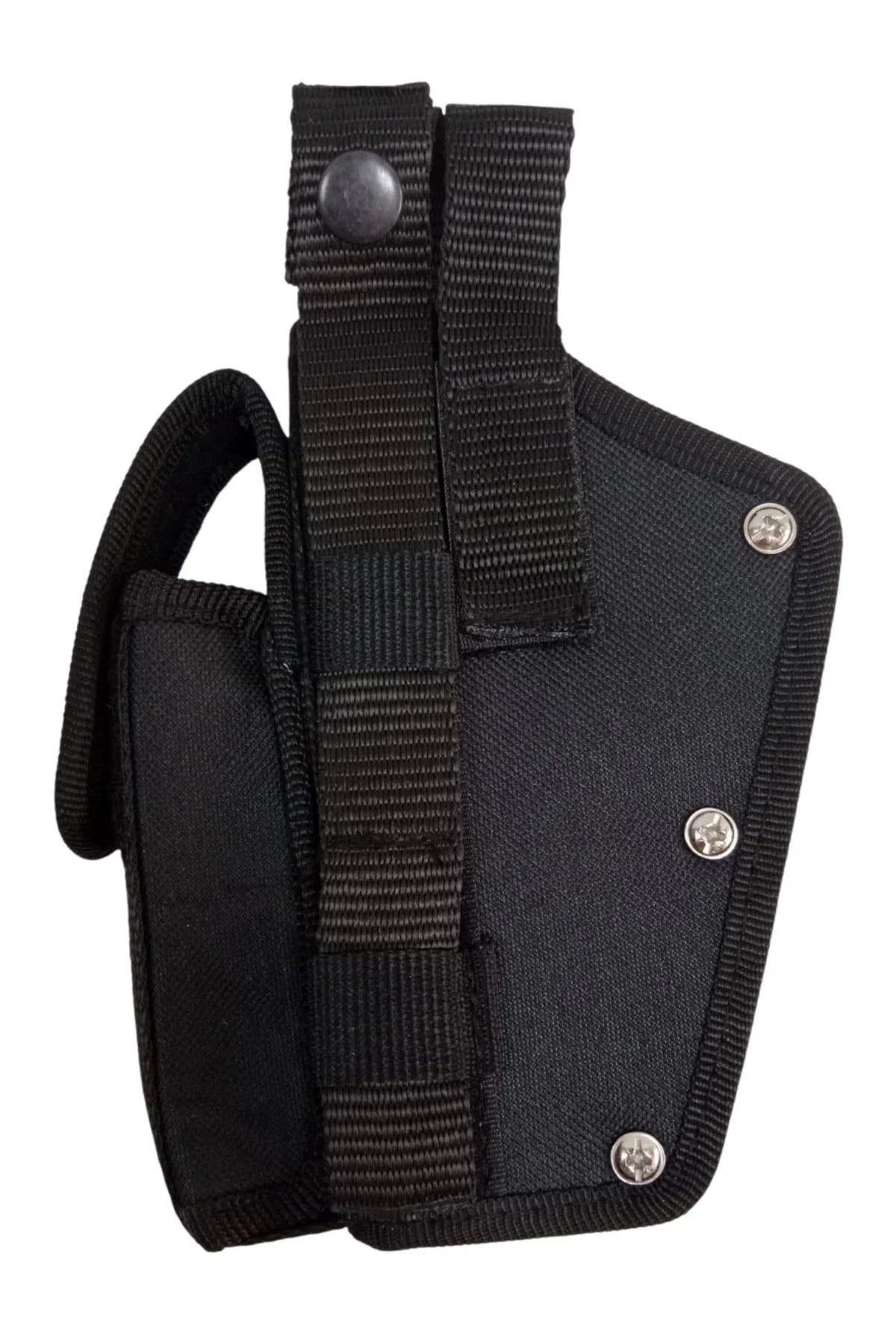 Siyah Renkli Sol El Cift Emniyetli Sarjorluklu Airsoft Palaskaya Kemere Gecirmeli İmpertex Silah Kilifi
