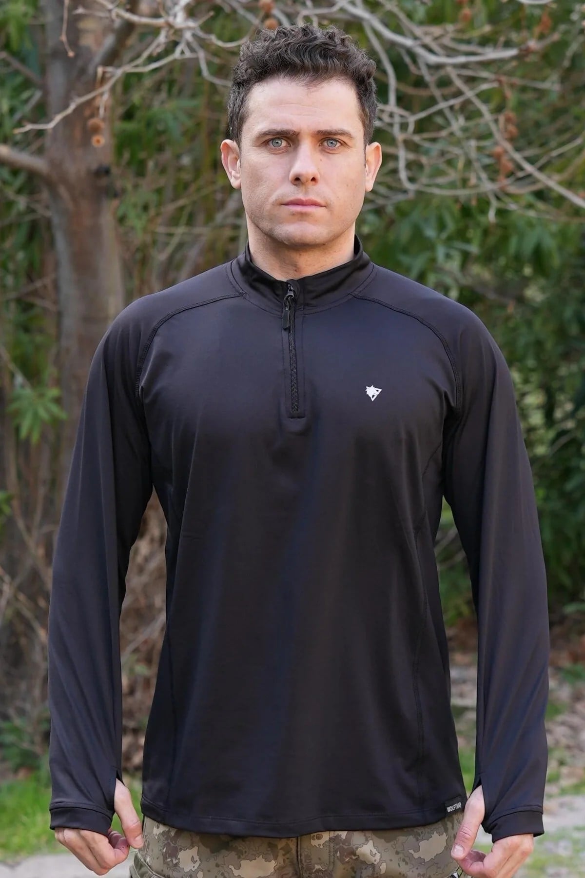 Siyah Renkli Uzun Kollu Ceyrek Fermuarli Esnek İc Katman Operasyon Taktik Combat Sweatshirt