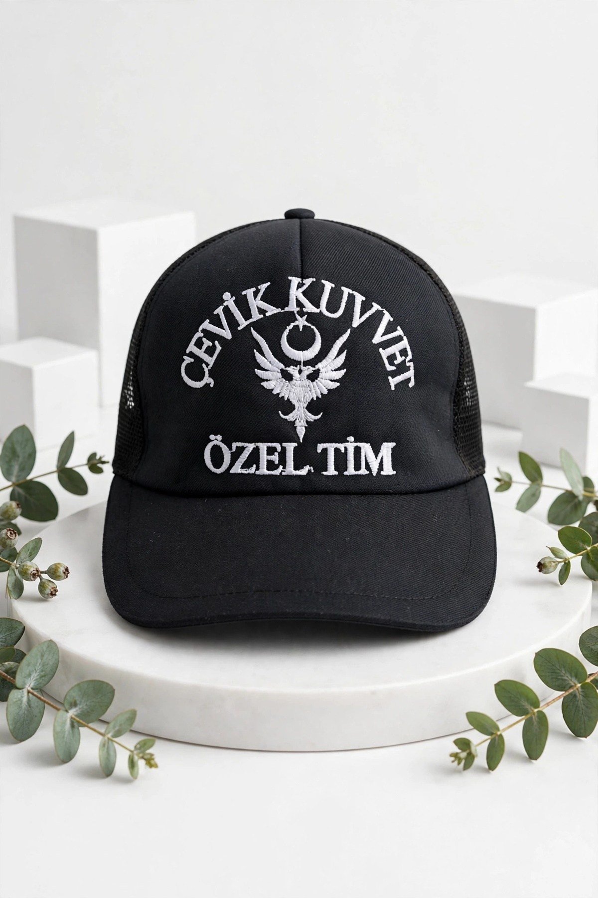 Siyah Renkli Yazlik Fileli Cevik Kuvvet Ozel Tim Polis Sapka Kep