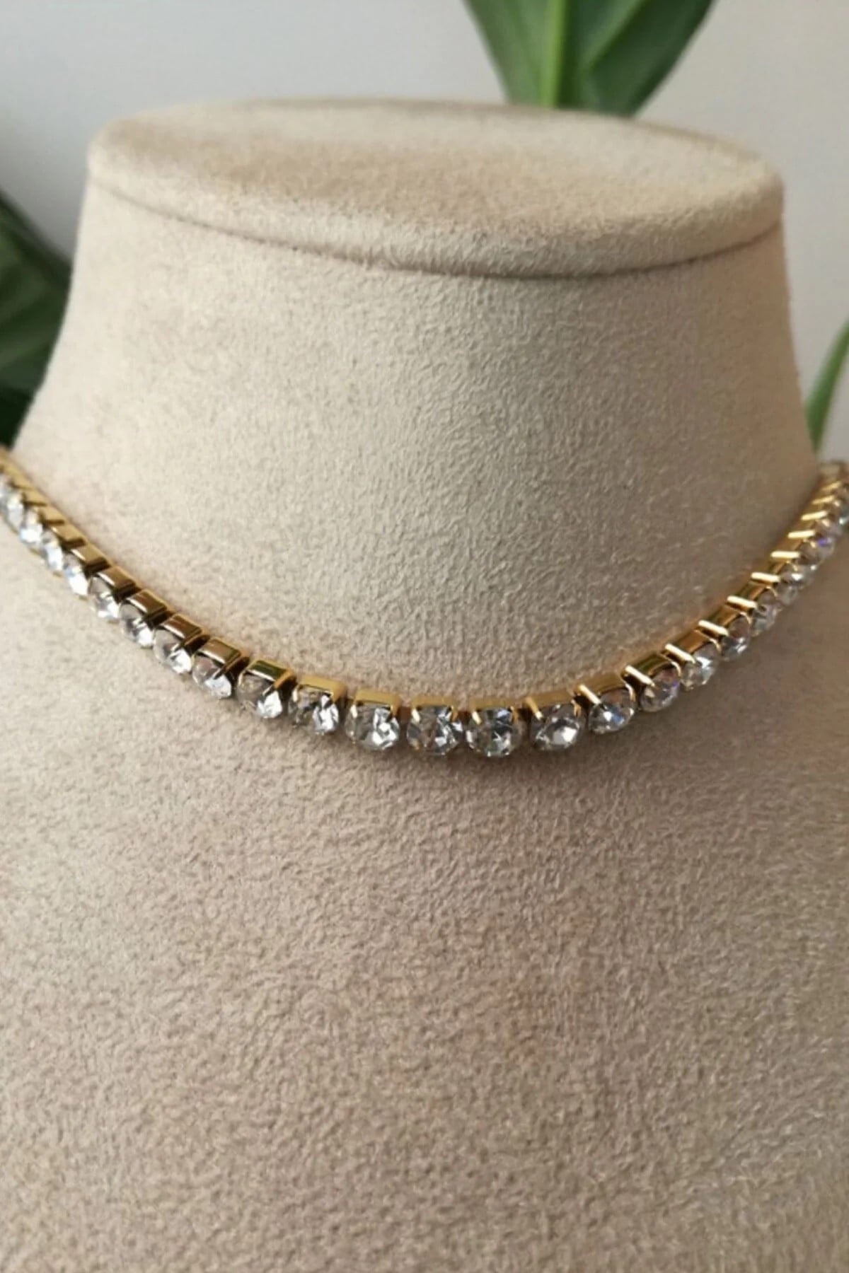 Suyolu Tasarim Kalin Gold Zincirli Altin Renkli Zirkon Tasli Kaliteli Paslanmaz Celik Kolye Stainless Stell
