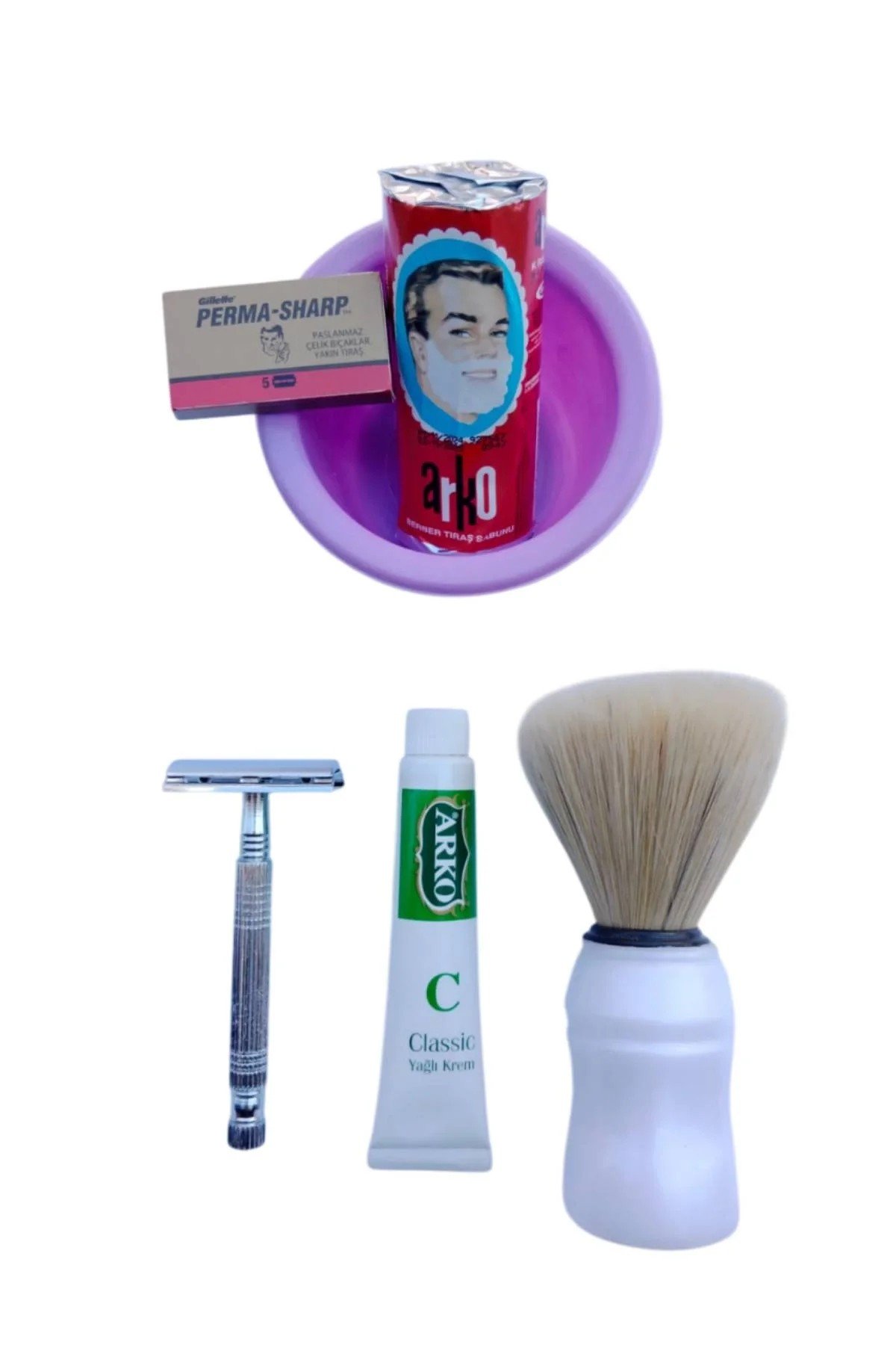 Tima 777 Tras Makinasi Arko Berber Tras Sabunu Perma Sharp Yaprak Jilet Tras Fircasi Plastik Tras Tasi Arko Nem Klasik Cilt Besleyici Yagli Krem 20 Cc Tras Seti