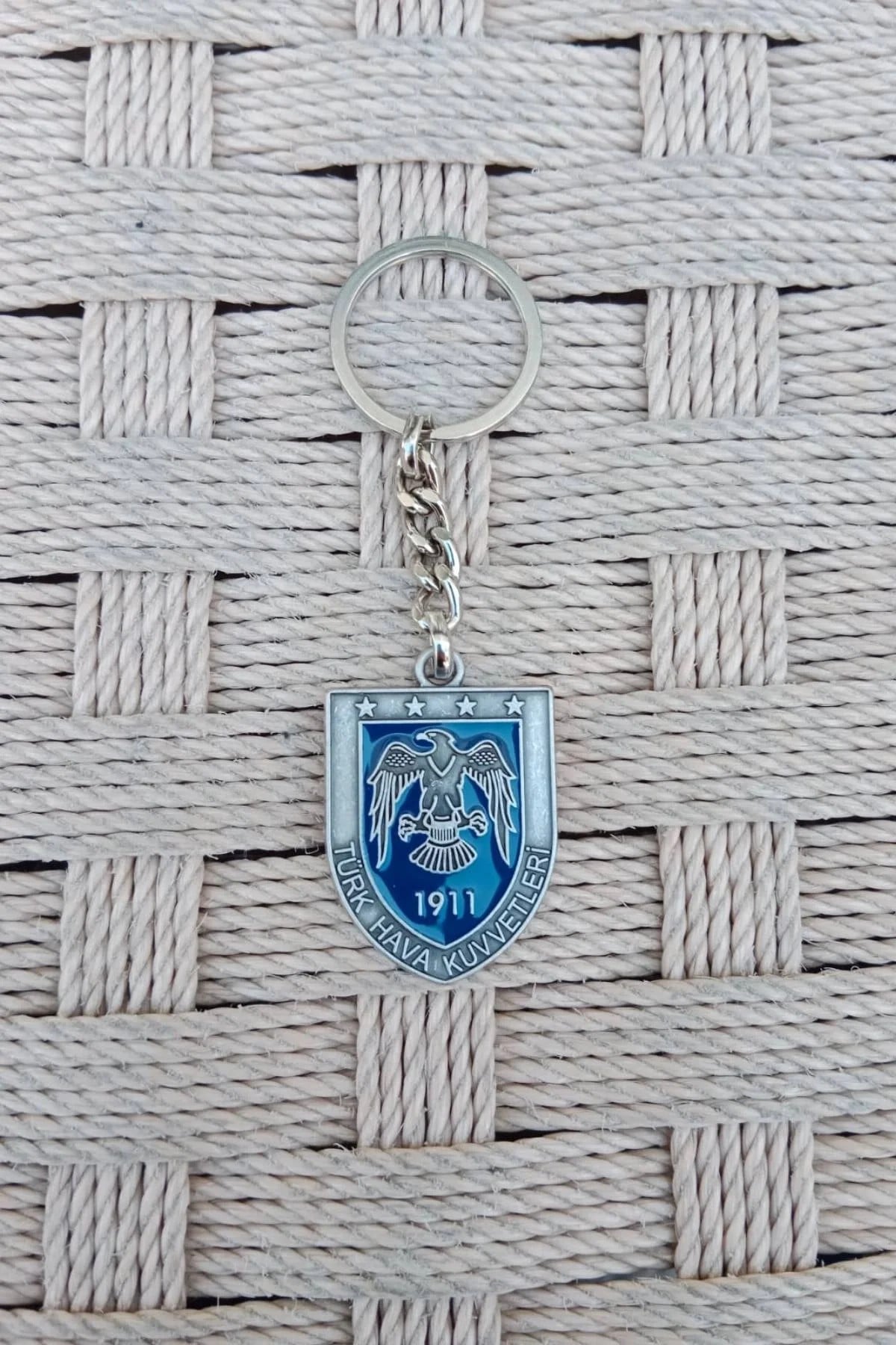 Turk Hava Kuvvetleri 1911 Kartal Amblemli Kabartma Yazili Ozel Tasarim Metal Anahtarlik