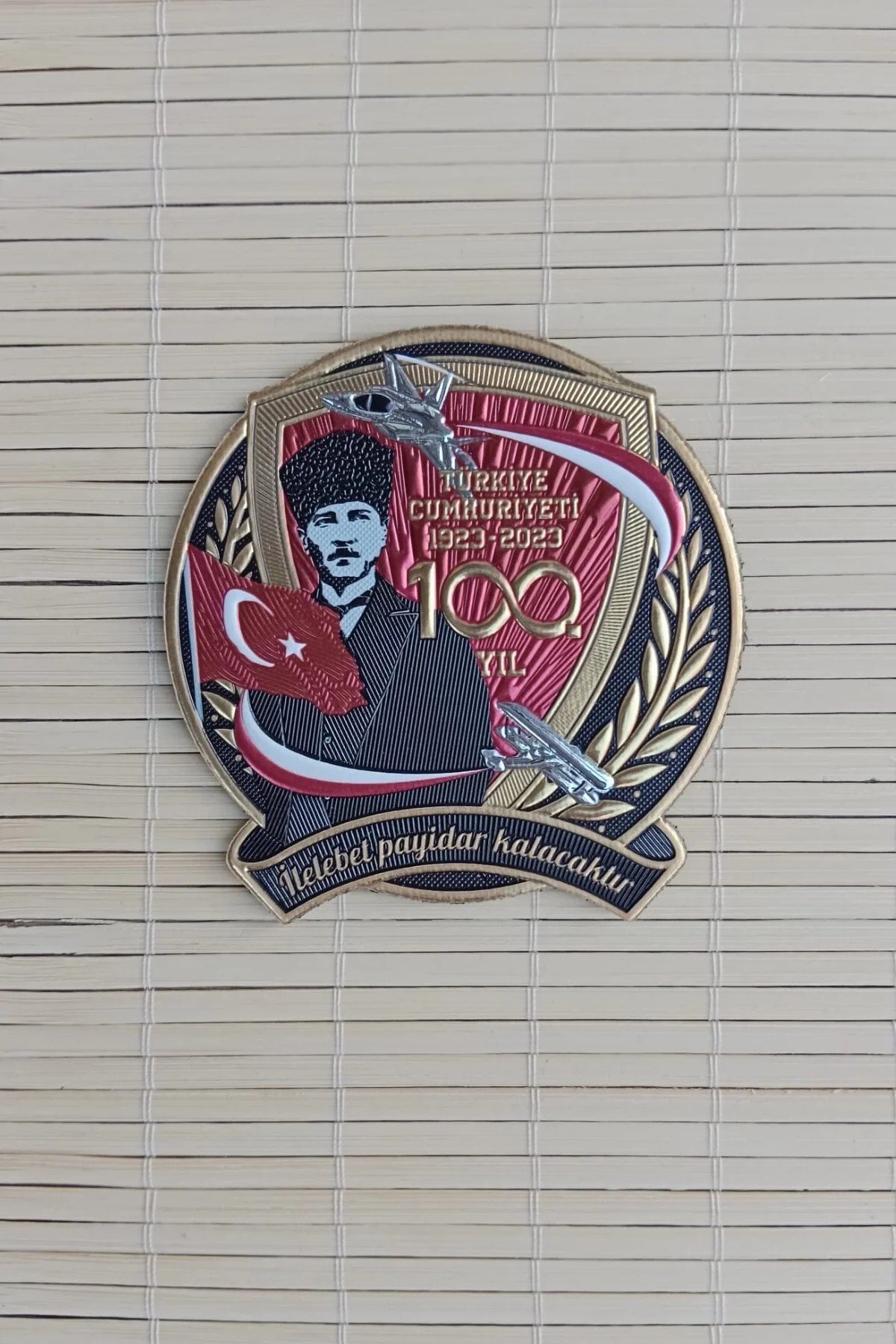 Turkiye Cumhuriyeti 1923 2023 100. Yil İlelebet Payidar Kalacaktir 3d Tpu Termoplastik Silikon Kabartma İslemeli Arma Pec Patch