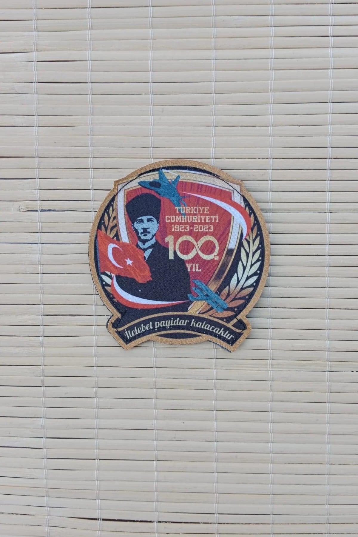 Turkiye Cumhuriyeti 1923 2023 100. Yil İlelebet Payidar Kalacaktir Yazili İslemeli Arma Patch Pec