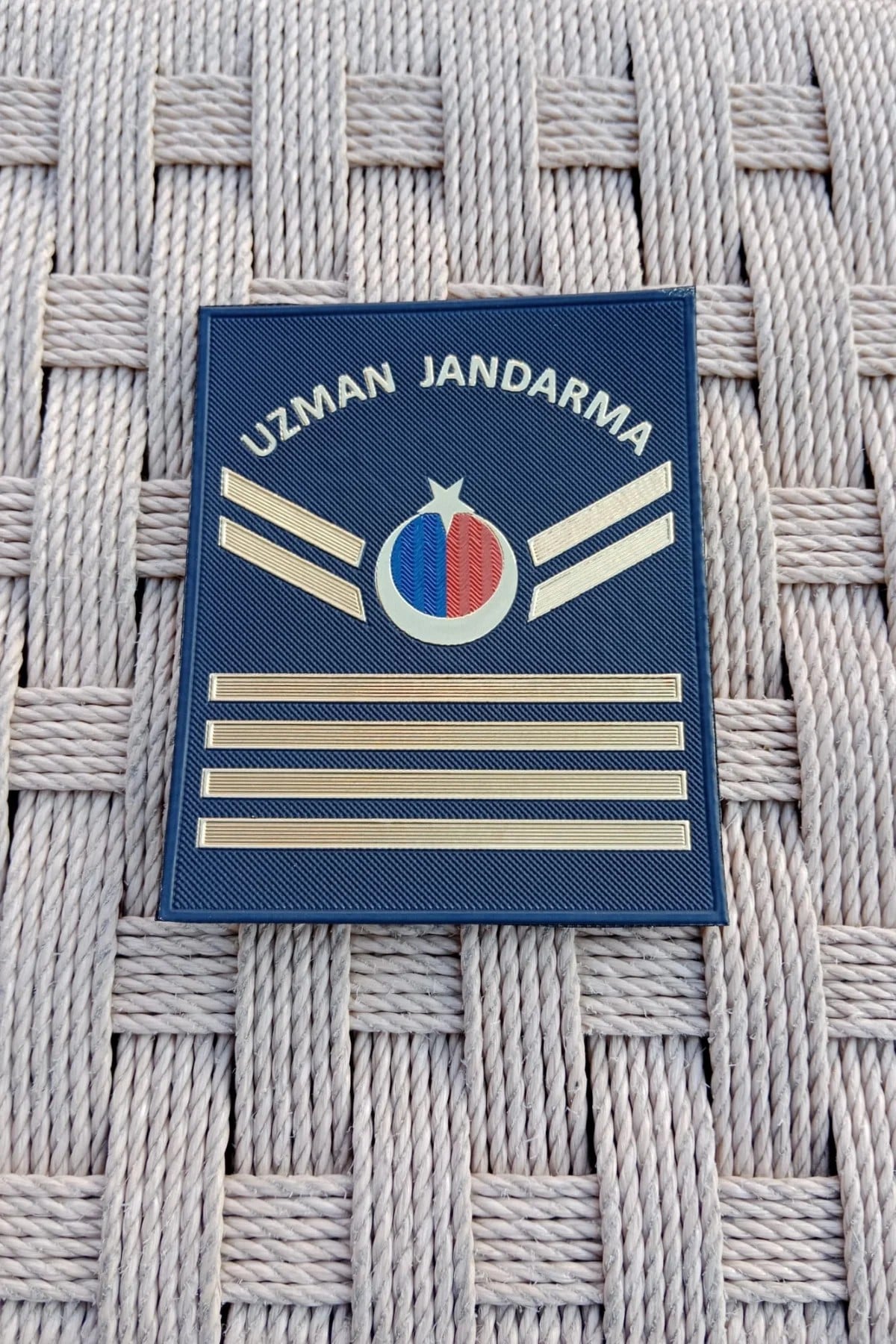 Uzman Jandarma 4 Kademe Lacivert Renkli 3d Termoplastik Kol Rutbe