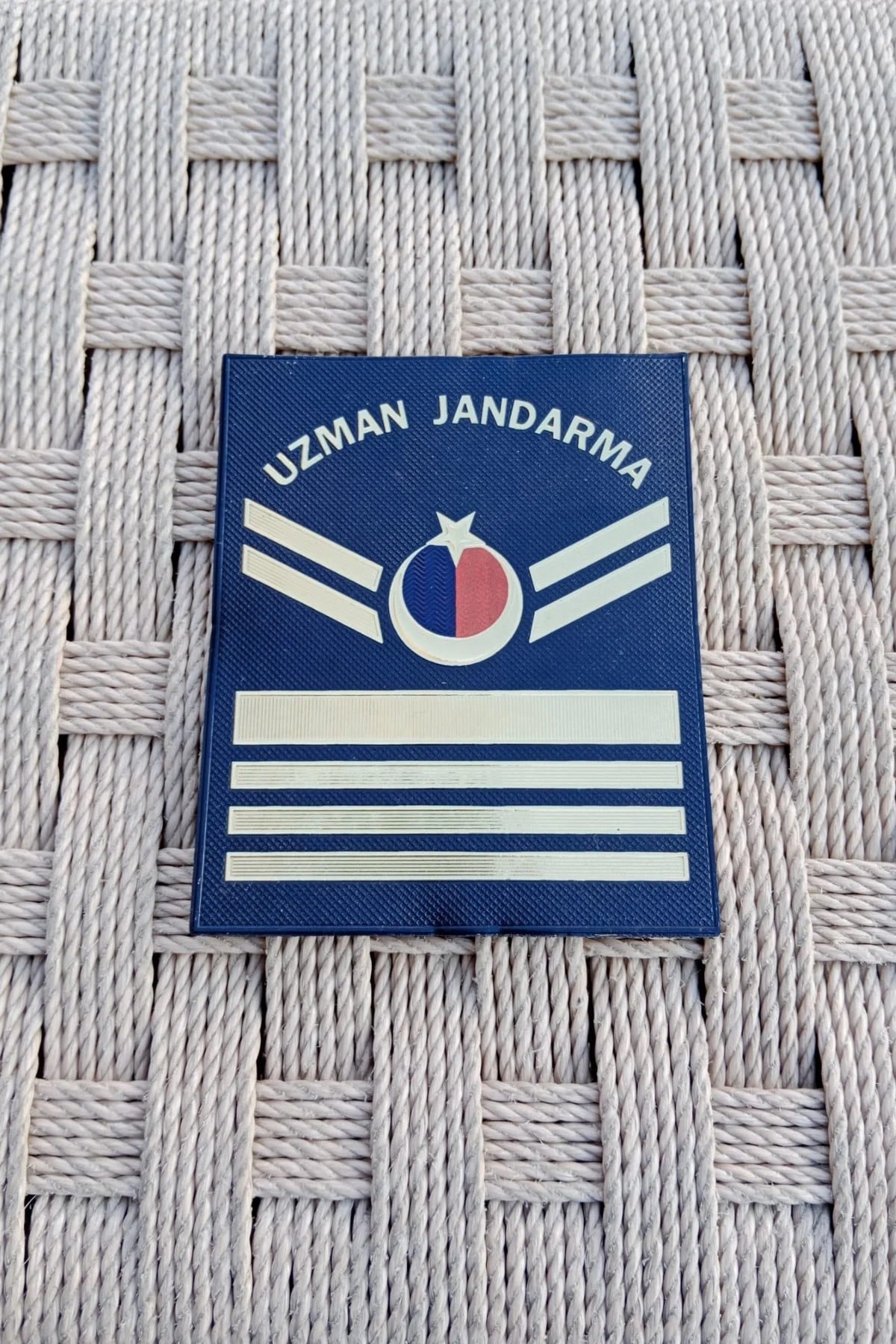 Uzman Jandarma 7 Kademe Lacivert Renkli 3d Termoplastik Kol Rutbe