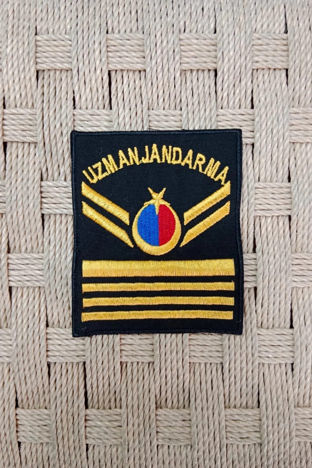 Uzman Jandarma 7 Kademe Siyah Zemin Harici Ve Dahili Bez Nakis Kol Rutbe