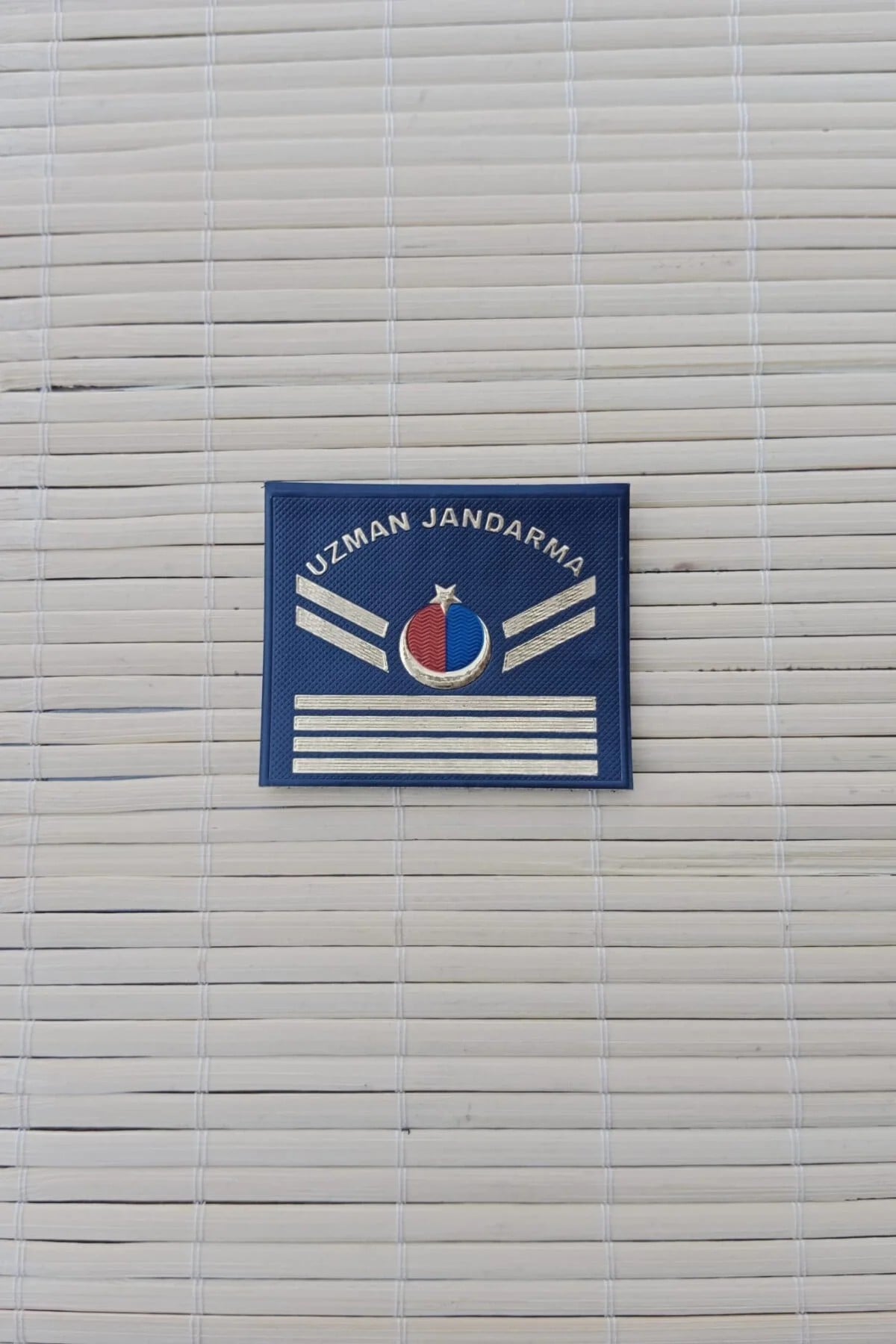 Uzman Jandarma Lacivert Renkli Uzman Cavus 4 Kademe 3d Plastik Mini Gogus Rutbesi