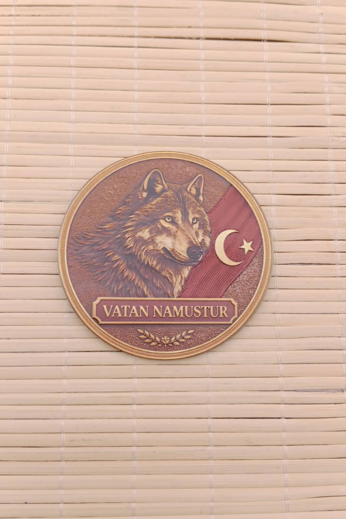 Vatan Namustur Yazili 3d Silikon Kabartmali Kurt Ayyildiz Resimli Termoplastik Arma Patch Pec