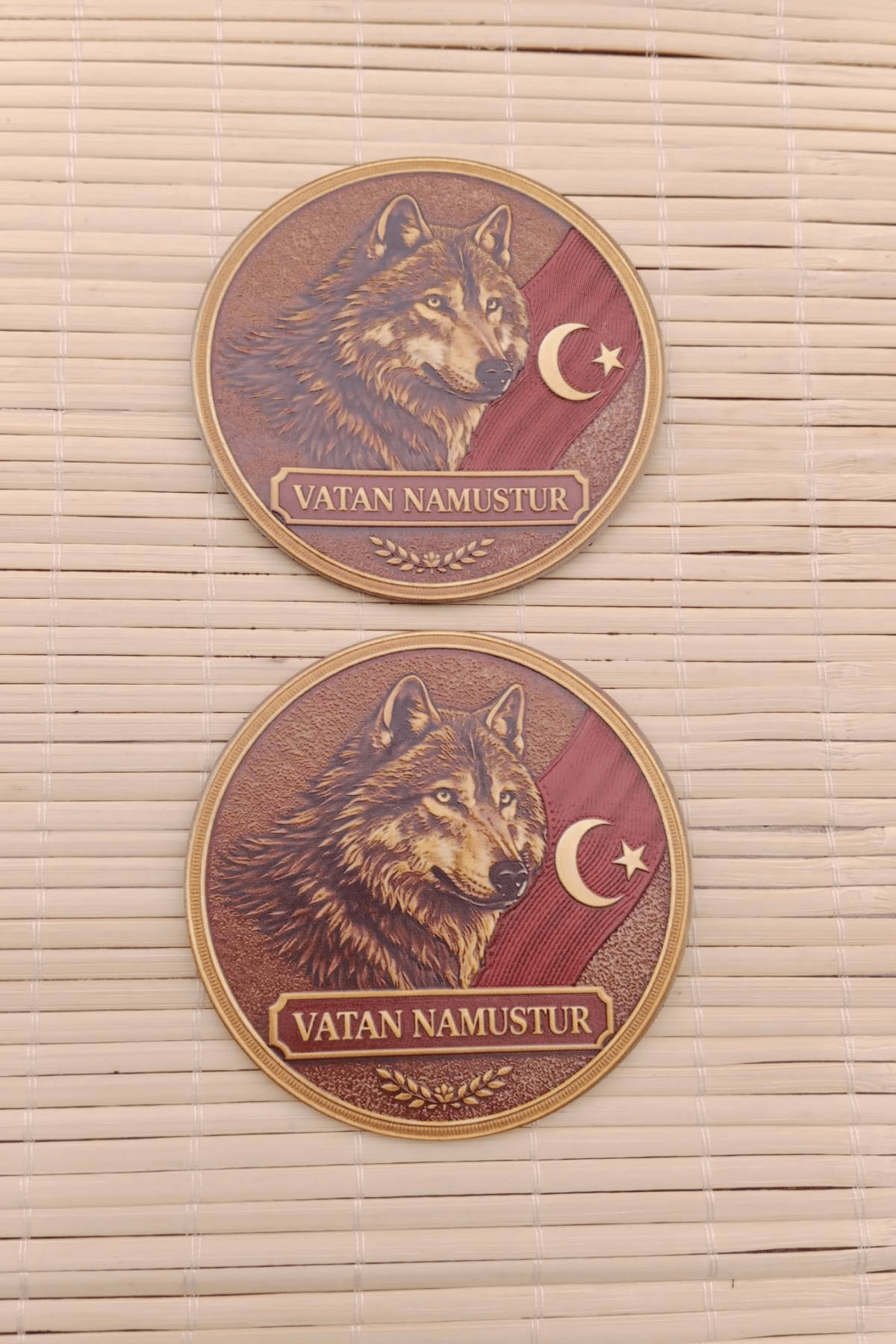 Vatan Namustur Yazili Kurt Ayyildiz Resimli 3d Silikon Kabartmali Termoplastik Arma Pec Patch