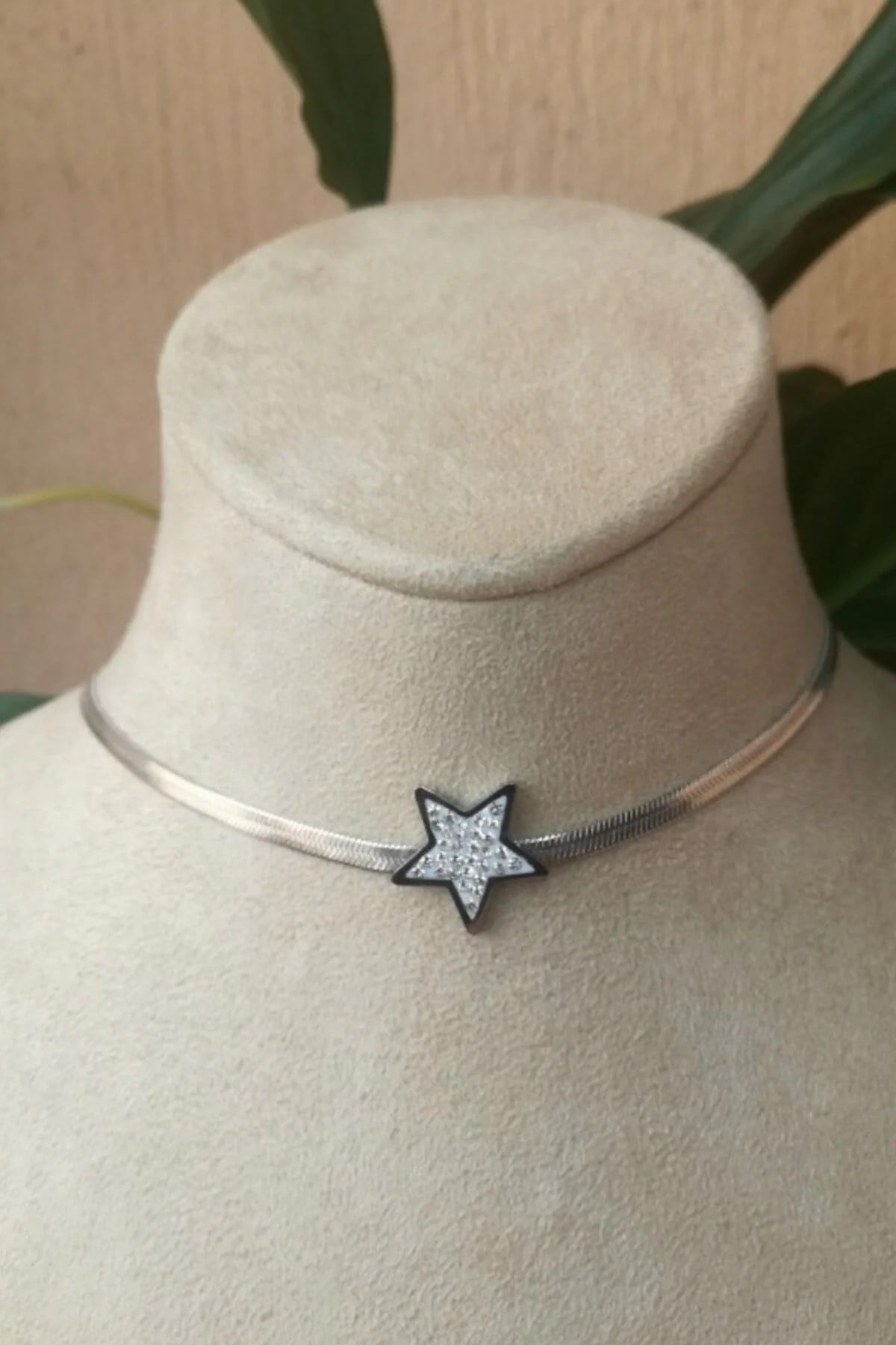Yildiz Tasarim İtalyan Zincirli Zirkon Tasli Gumus Renkli Kaliteli Paslanmaz Celik Kolye Stainless Stell