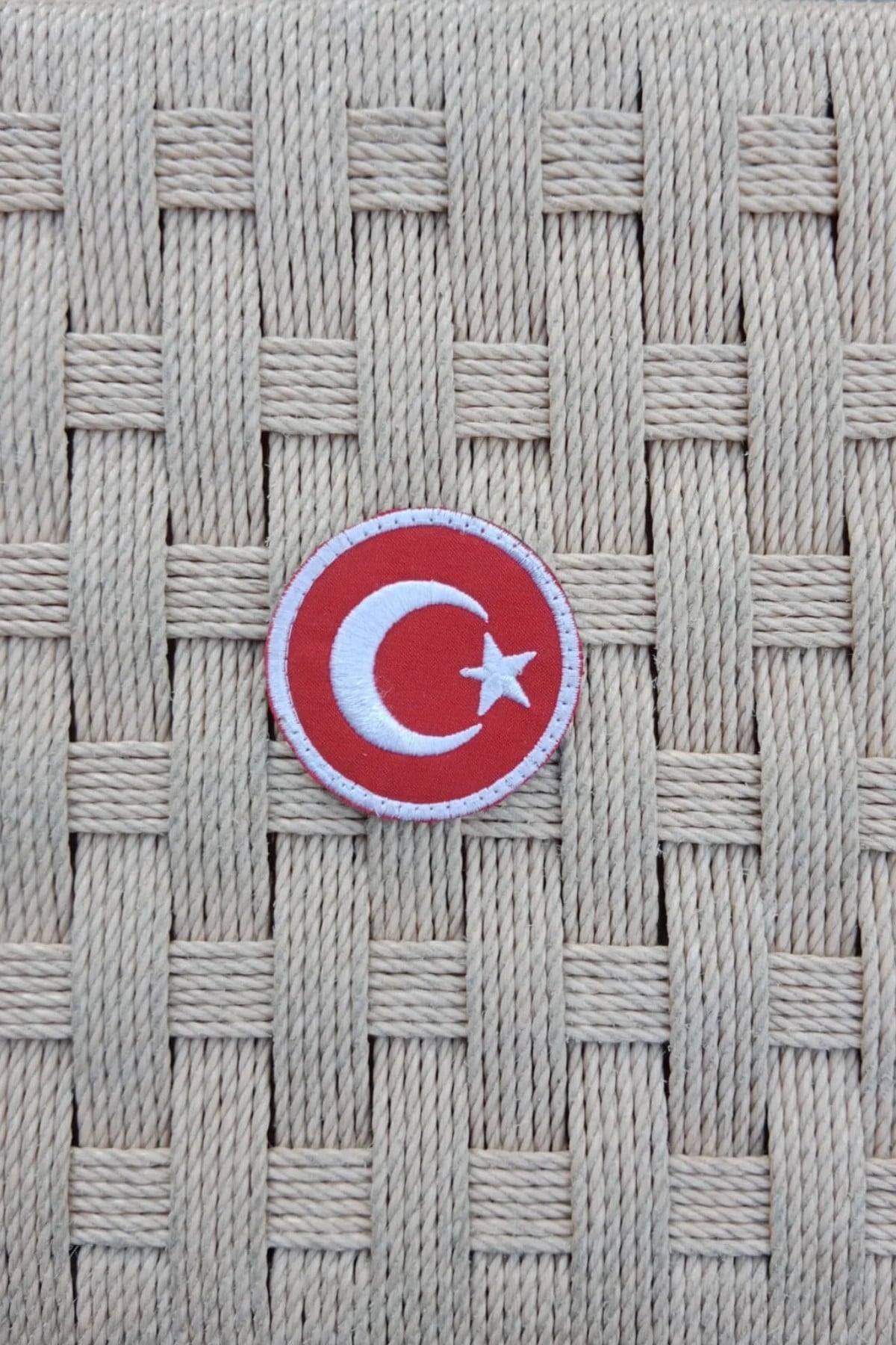 Yuvarlak Zemin Ayyildiz Nakis İslemeli Arma Patch Pec