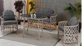 Berlin Rattan Set 2+1+1 Cappucino Zgz