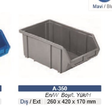 Plastik Avadanlık 172X305X130 Mm Gri - A250