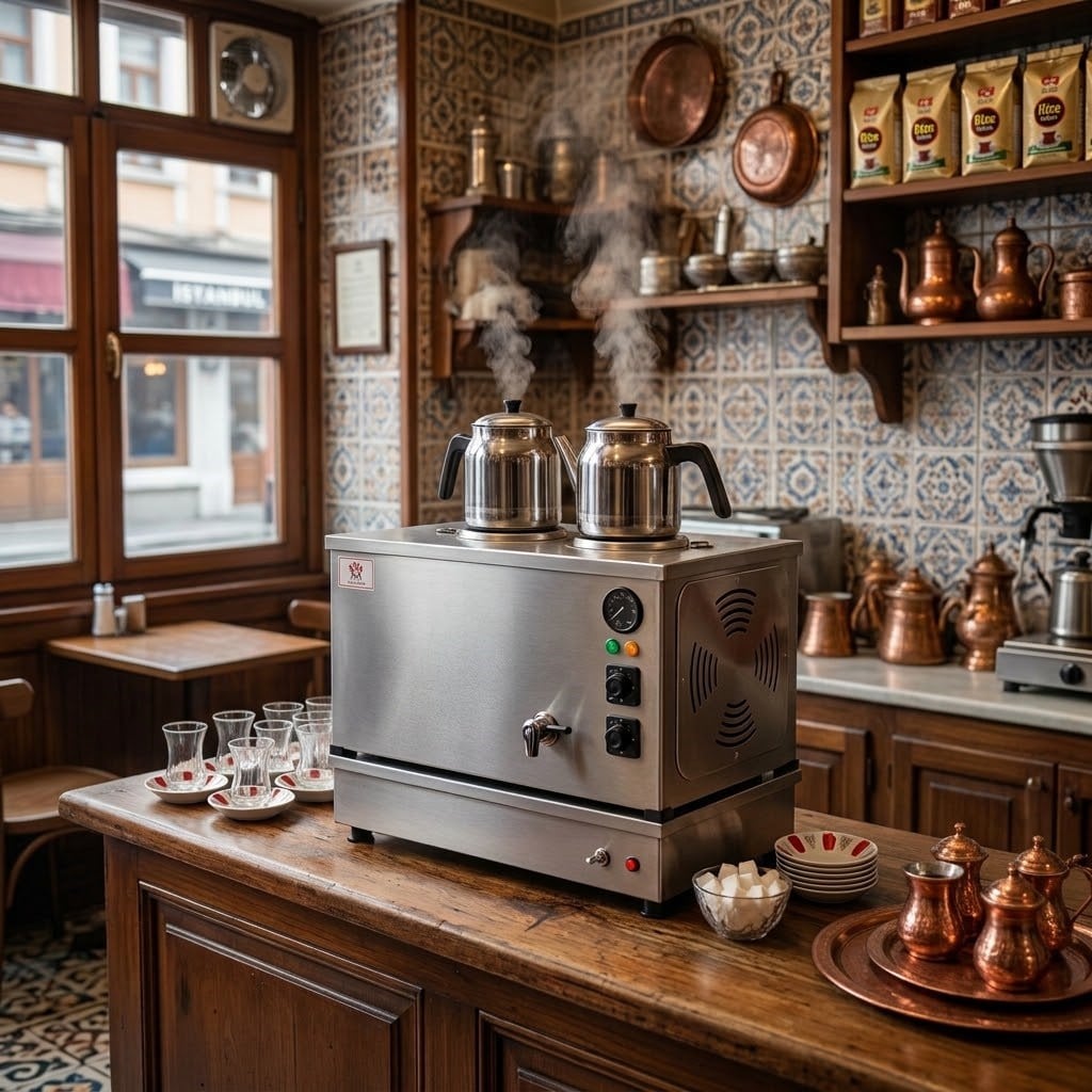 ankaAnka Doğalgazlı İnox Pro Compact Hibrit Smart 2 Demlikli 20 Litre Çay MakinesiIPKO2-G-S