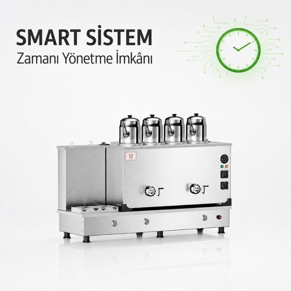ankaAnka Doğalgazlı İnox Turbo Smart Hibrit 4 Demlikli 40 Litre Çay MakinesiITF04-S