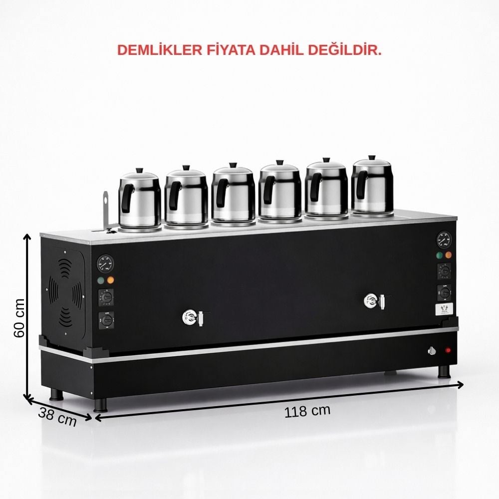 ankaAnka Doğalgazlı Pro Compact Hibrit Smart 6 Demlikli 60 Litre Çay MakinesiBPKO6-G-S