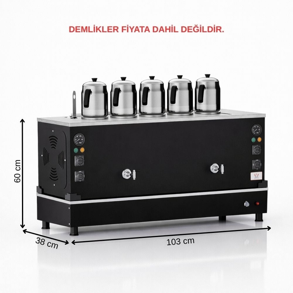 ankaAnka Doğalgazlı Pro Compact Hibrit Smart 5 Demlikli 50 Litre Çay MakinesiBPKO5-G-S