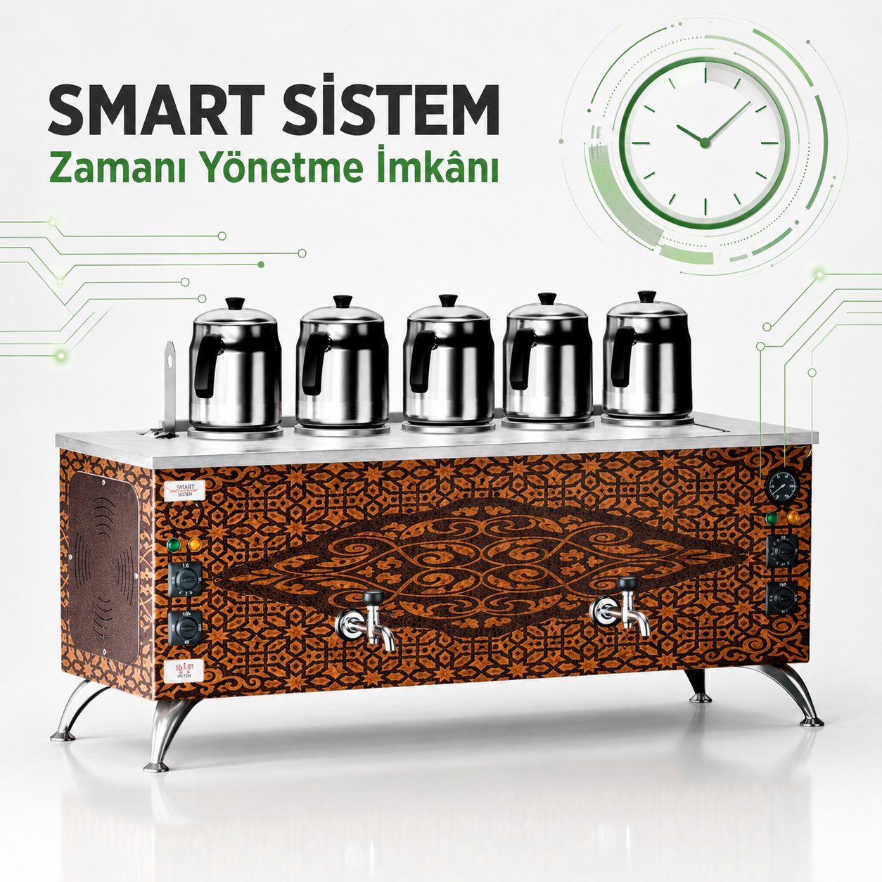 ankaAnka Elektrikli Bakır Pro Compact Smart 5 Demlik 50 Litre Çay Makinesi 220VAPE5-S
