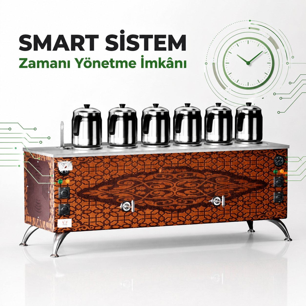 ankaAnka Elektrikli Bakır Pro Compact Smart 6 Demlik 60 Litre Çay Makinesi 220VAPE6-S