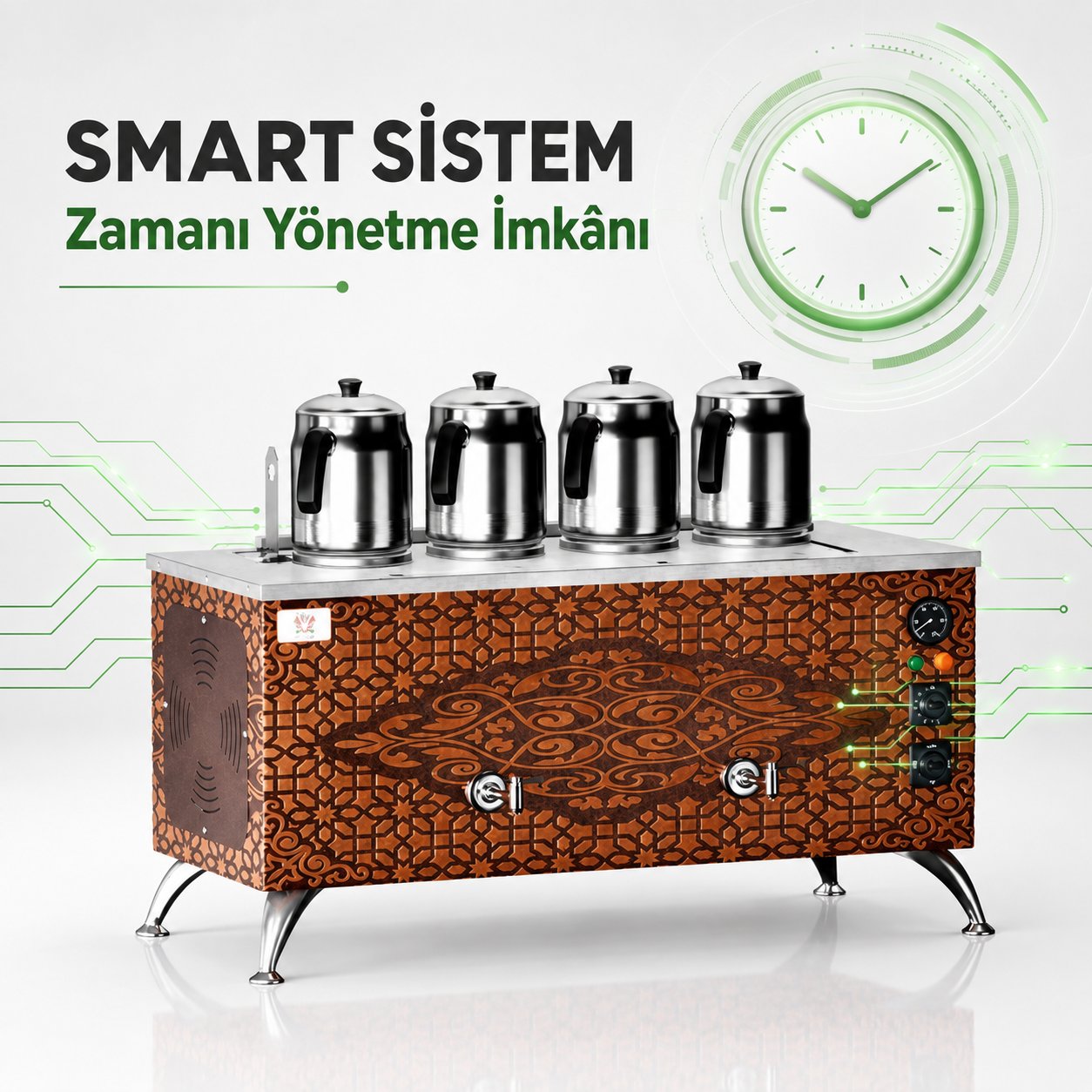 ankaAnka Elektrikli Bakır Pro Compact Smart 4 Demlik 40 Litre Çay Makinesi 220VAPE4-S