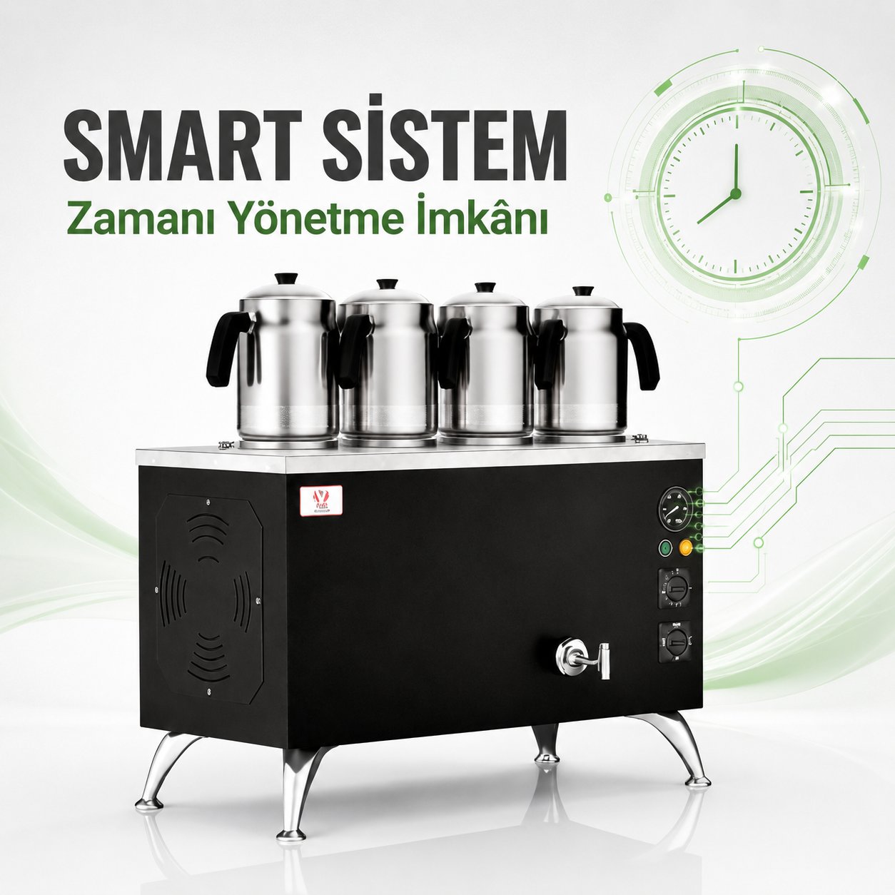 ankaAnka Elektrikli Black Pro Compact Smart 4 Demlikli 40 Litre Çay Makinesi 220VBPE4-S