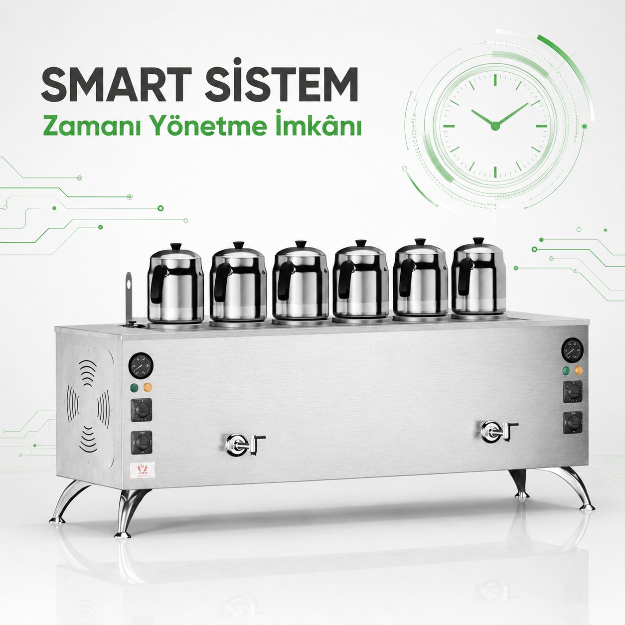 ankaAnka Elektrikli İnox Pro Compact Smart 6 Demlik 60 Litre Çay Makinesi 220VIPE6-S