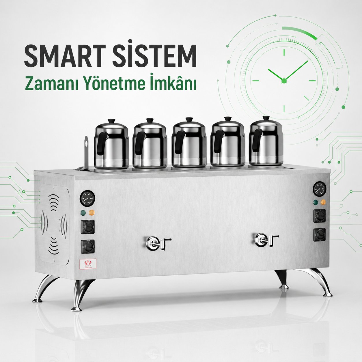 ankaAnka Elektrikli İnox Pro Compact Smart 5 Demlik 50 Litre Çay Makinesi 220VIPE5-S
