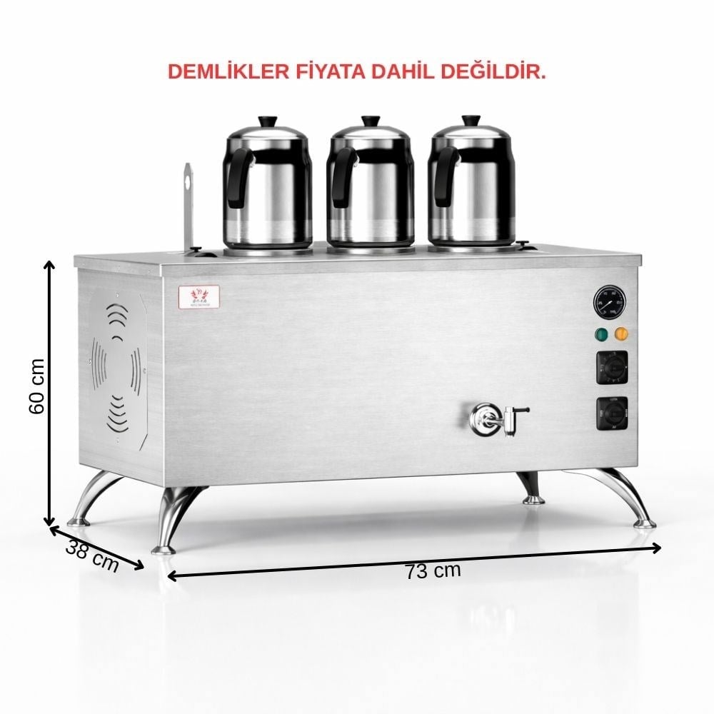 ankaAnka Elektrikli İnox Pro Compact Smart 3 Demlik 30 Litre Çay Makinesi 220VIPE3-S