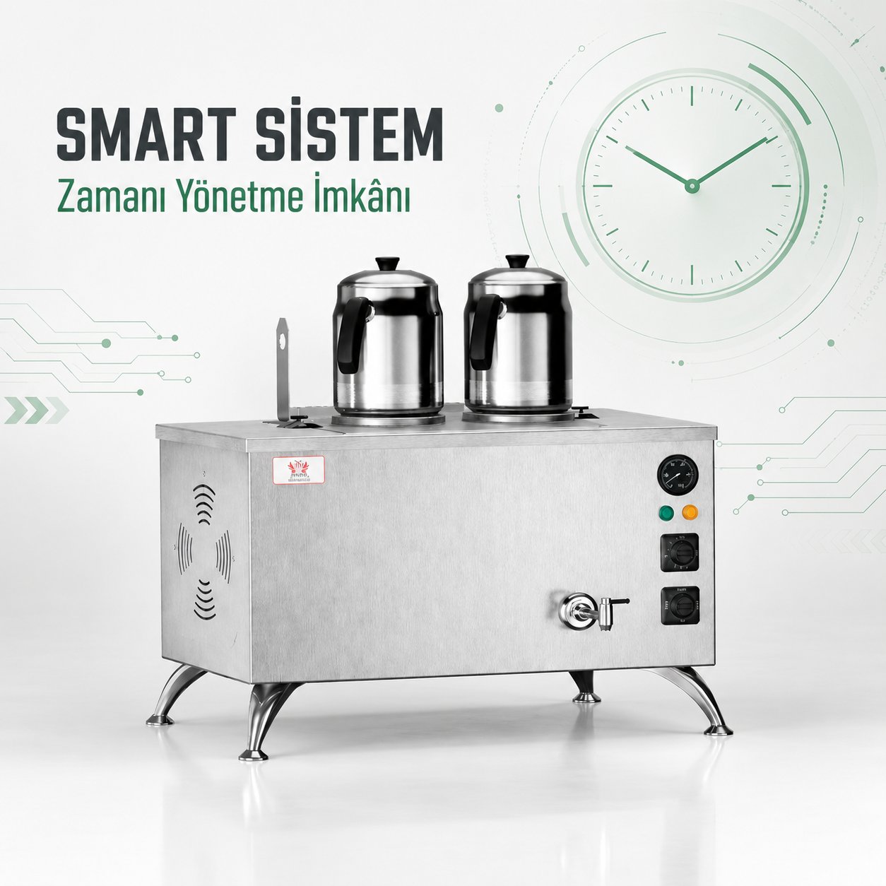 ankaAnka Elektrikli İnox Pro Compact Smart 2 Demlik 20 Litre Çay Makinesi 220VIPE2-S