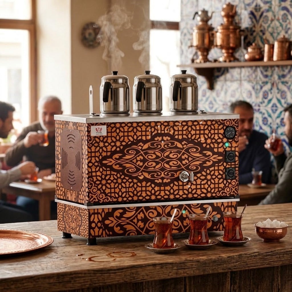 ankaAnka Tüplü Bakır Pro Compact Hibrit Smart 3 Demlikli 30 Litre Çay MakinesiAPKO3-S