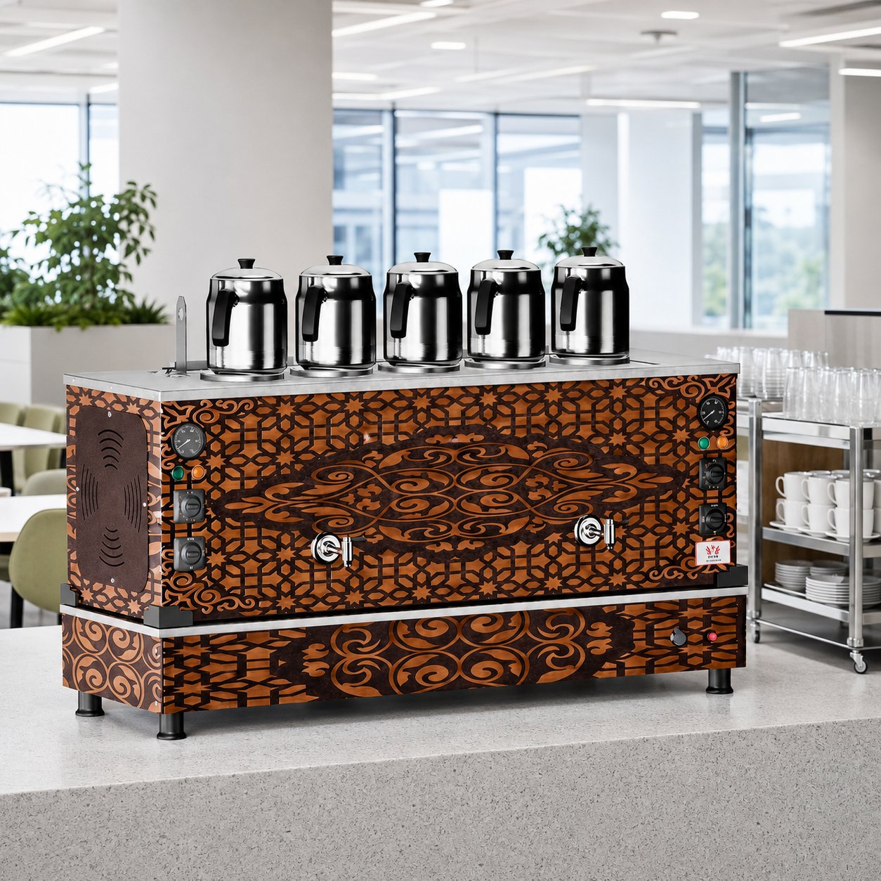 ankaAnka Tüplü Bakır Pro Compact Hibrit Smart 5 Demlikli 50 Litre Çay MakinesiAPKO5-S