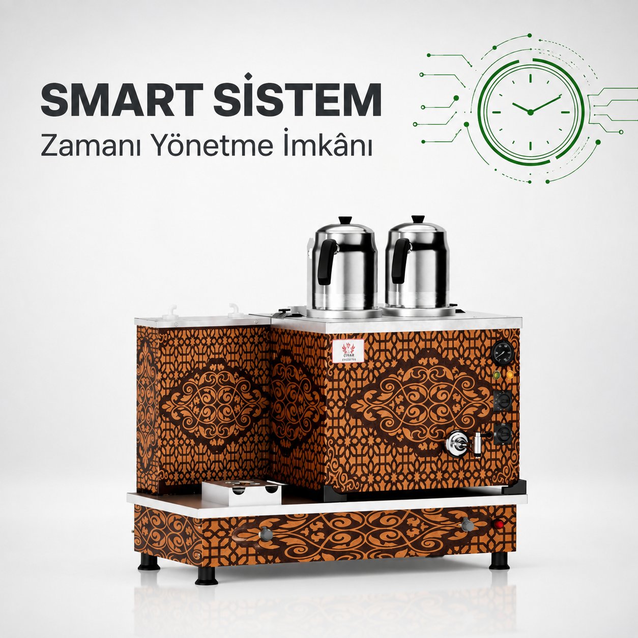 ankaAnka Tüplü Bakır Turbo Smart Hibrit 2 Demlik 20 Litre Çay MakinesiBTF2-S