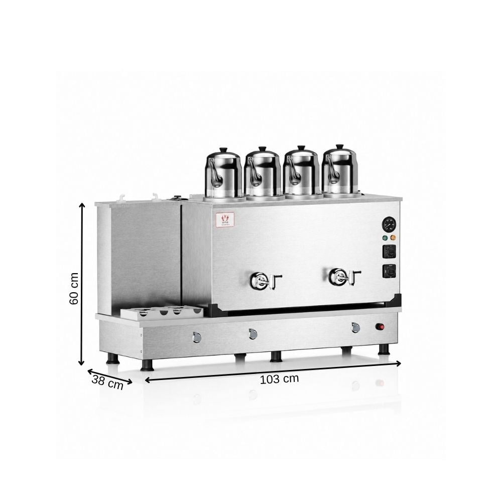 ankaAnka Tüplü İnox Turbo 4 Demlik 40 Litre Çay Makinesi 220VITF04-G