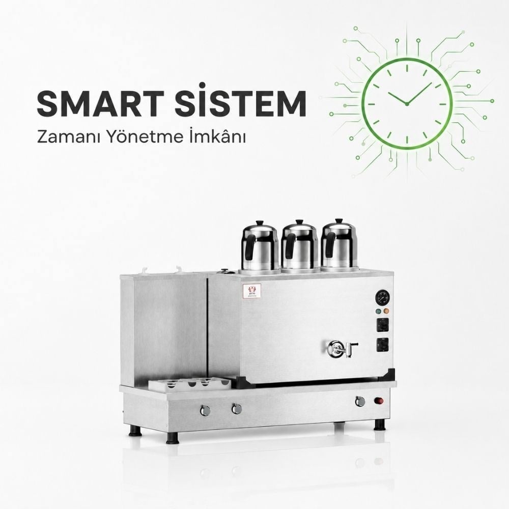 ankaAnka Tüplü İnox Turbo Smart Hibrit 3 Demlikli 30 Litre Çay MakinesiITF03-G-S