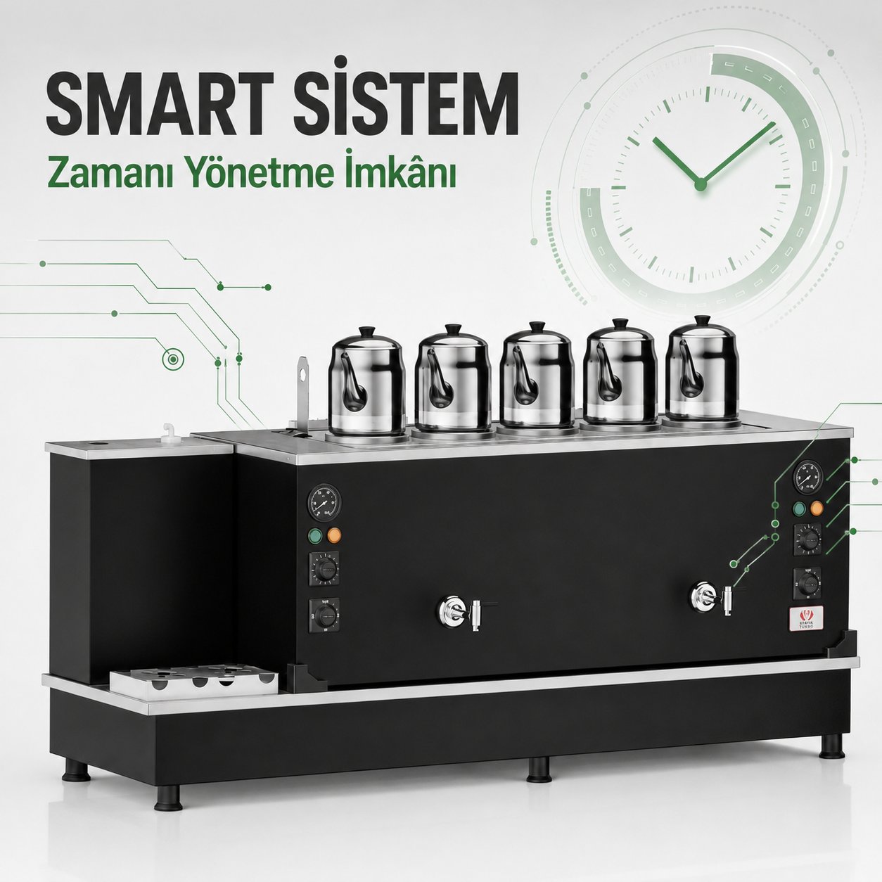 ankaAnka Tüplü Statik Turbo Hibrit Smart 5 Demlik 50 Litre Çay MakinesiSTF05-G-S