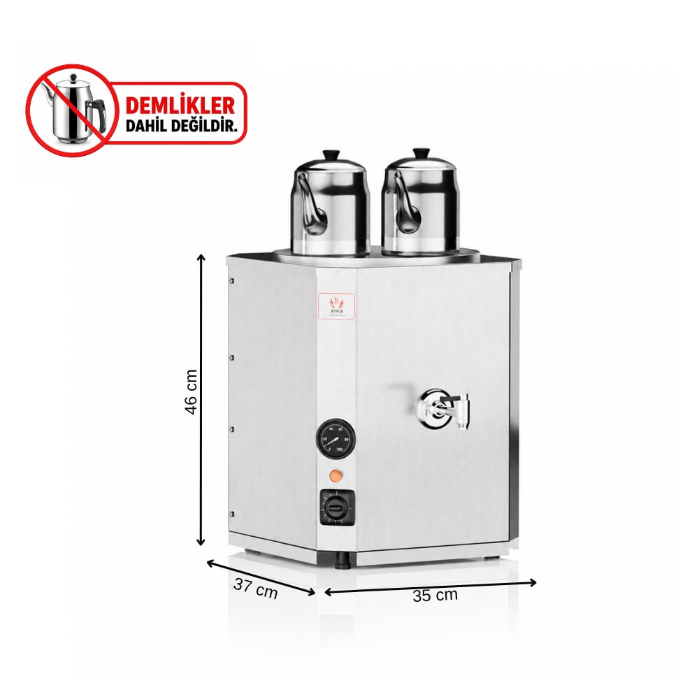 ankaAnka Yeni Nesil Çay Makinesi 2 Demlikli 25 Litre InoxIYNC2