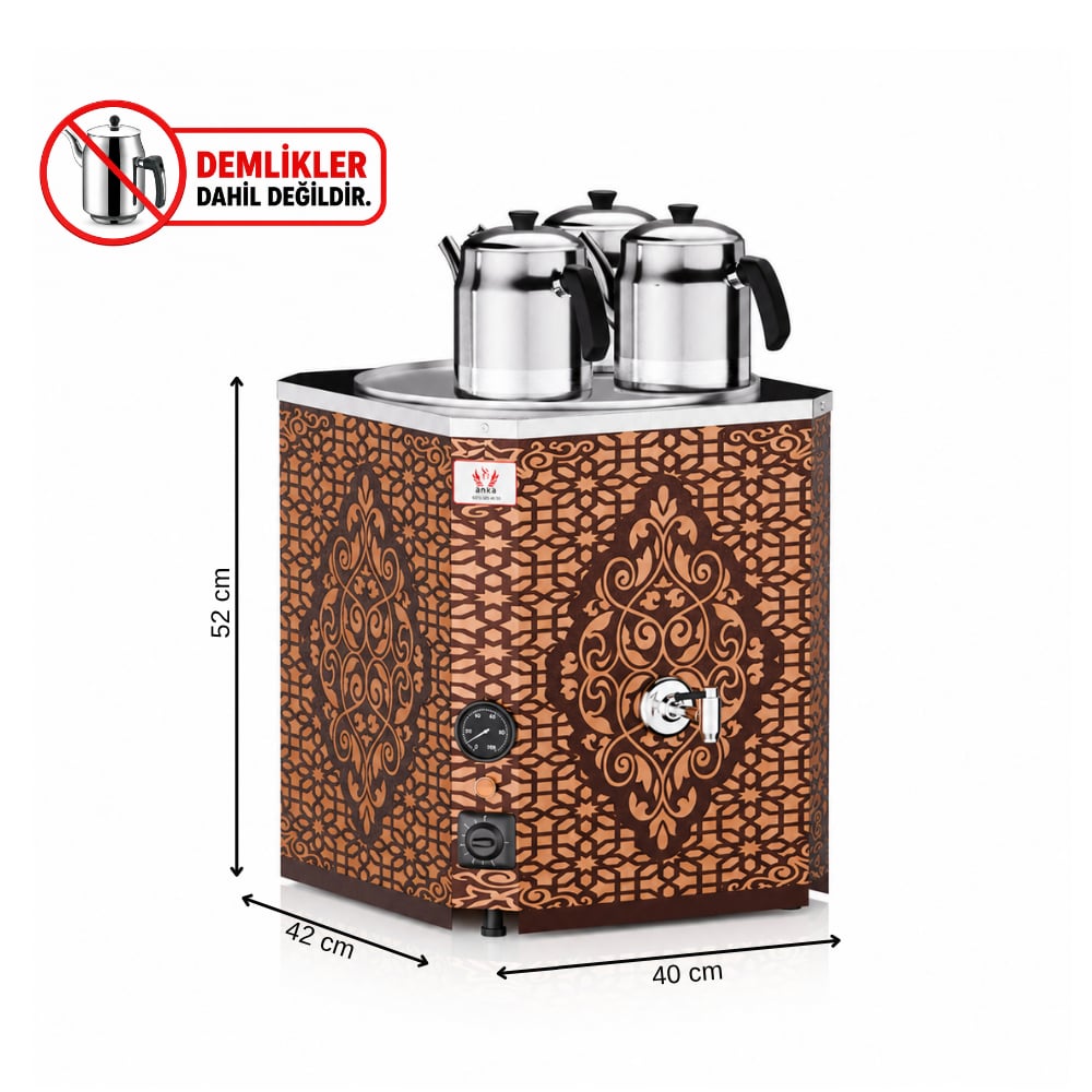 ankaAnka Yeni Nesil Çay Makinesi 3 Demlikli 35 Litre BakırBYNC3