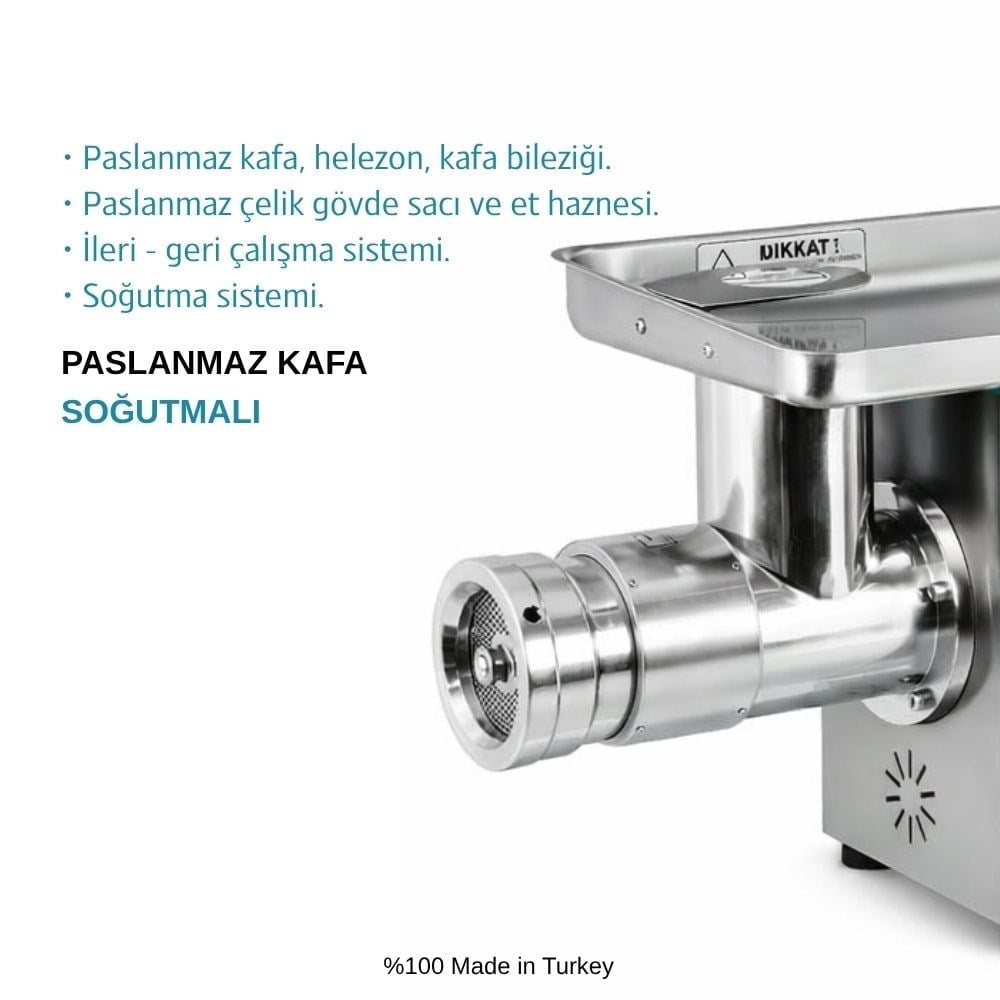 Bosfor MakinaBosfor No:32 Paslanmaz Kafa Soğutmalı Et Kıyma Makinesi 220VUKMS-32PMY