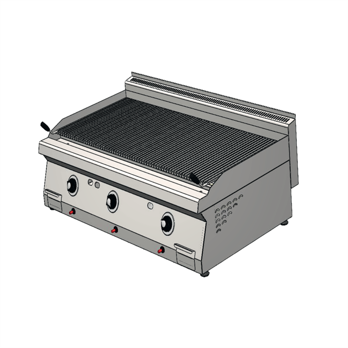 CSA İnox Karacasan Endüstriyel 120 cm 700 Seri Set Üstü Doğalgazlı Lavataş Balıksırtı Izgara