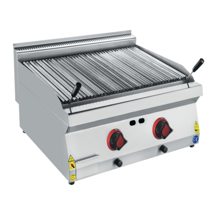 CSA İnox Karacasan Endüstriyel 80 cm 700 Seri Set Üstü Doğalgazlı Lavataş Balıksırtı Izgara