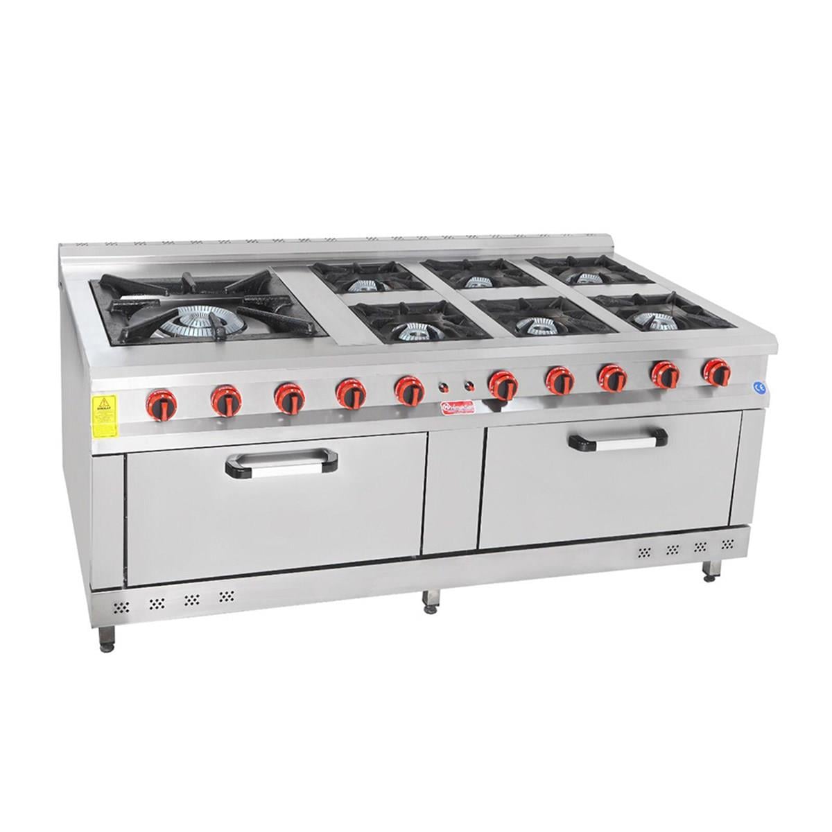 Himaksan Endüstriyel 200x100 Cm 7+2 Lpg Tüplü 7 Li Kuzine Ocak