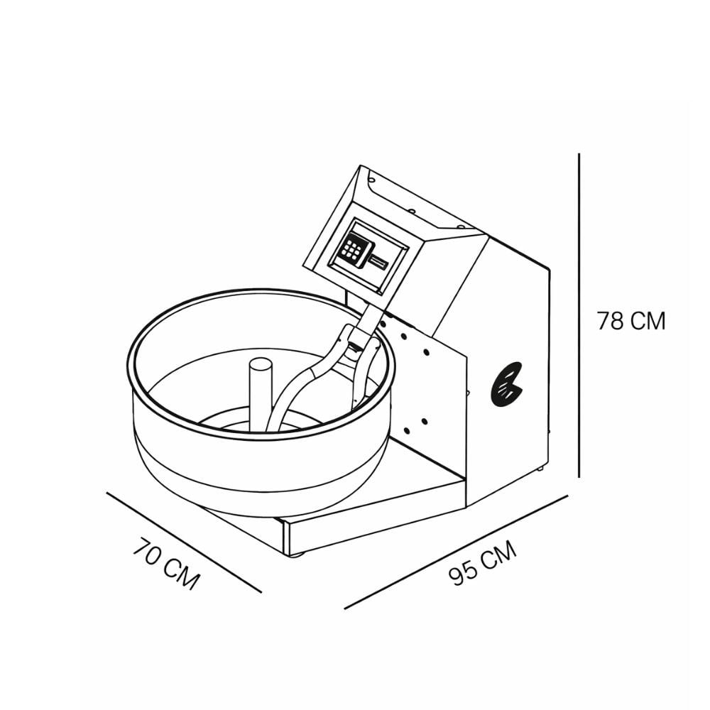 HNC MakinaHnc Klasik Model 40 kg Hamur Yoğurma Makinesi 380 VHNC-HHY-35T