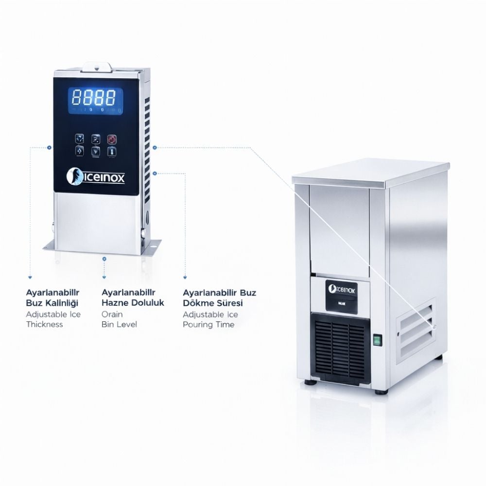 Iceinox Gurme Küp Buz Makinası 25 Kg/Gün