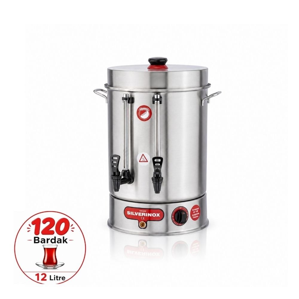Işıkgaz SilverinoxIşıkgaz Silver 120 Bardak Standart Çay Makinesi 12 Lt Çay PotuSLVR-2003