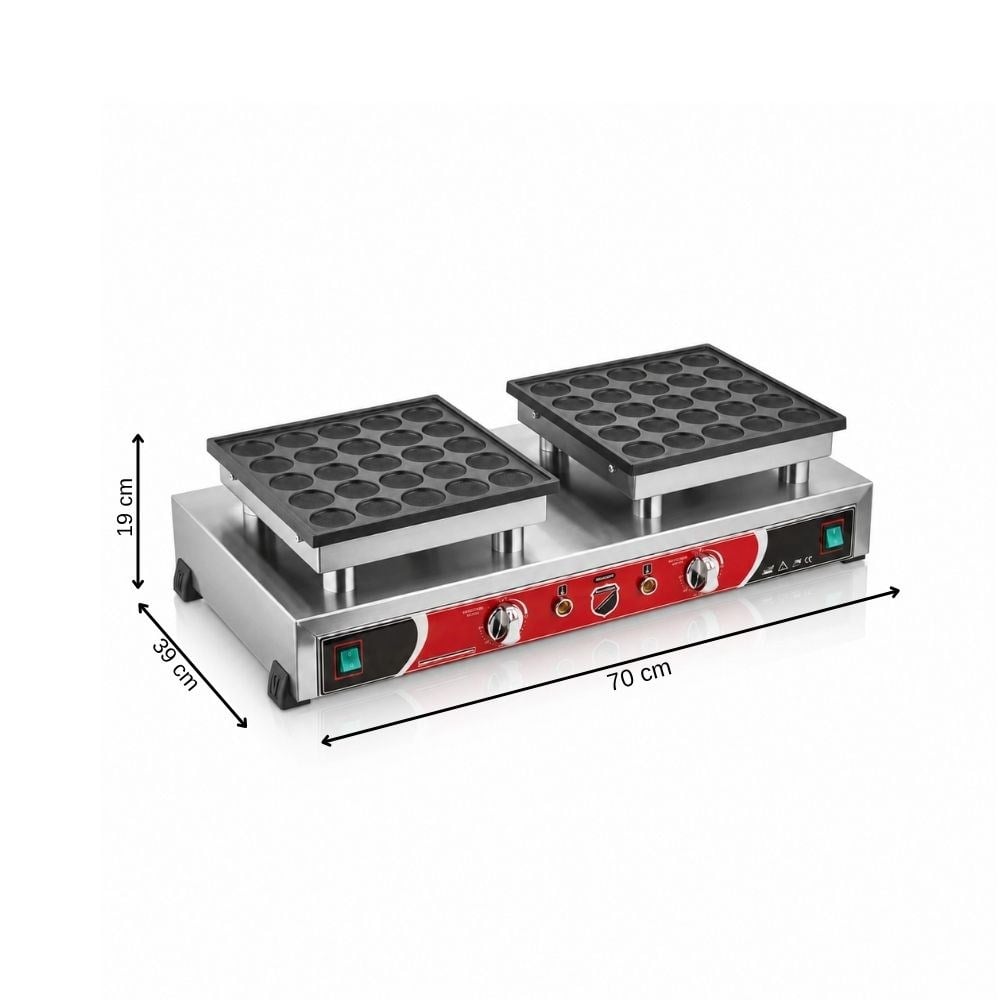 Işıkgaz SilverinoxIşıkgaz Silver Elektrikli Çiftli Yuvarlak Bubble Waffle MakinesiSLVR-B13