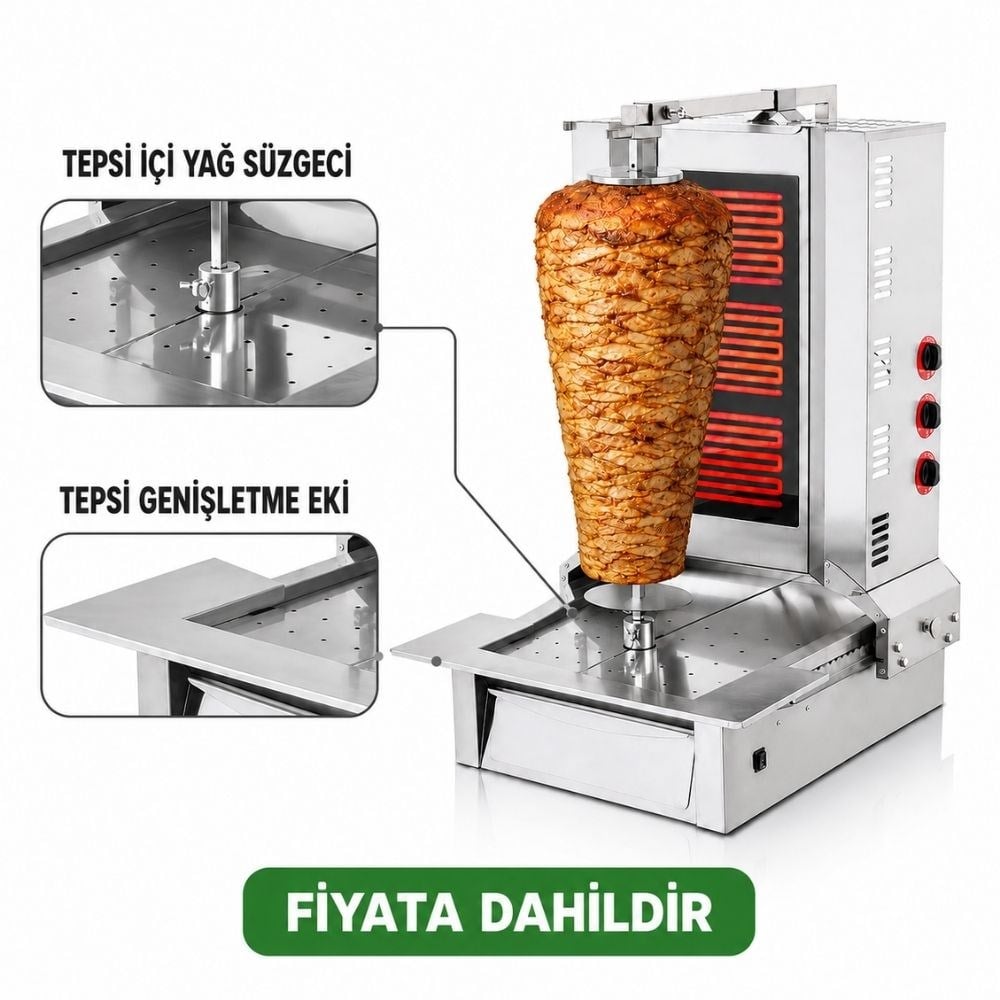 Işıkgaz SilverinoxIşıkgaz Silverinox Elektrikli 3 Radyanlı Alttan Motorlu Döner OcağıSLVR-AD-03