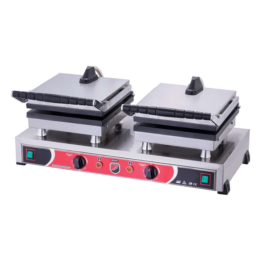 Işıkgaz Silverinox Endüstriyel Elektrikli Kare Waffle Makinesi - 4 Lü