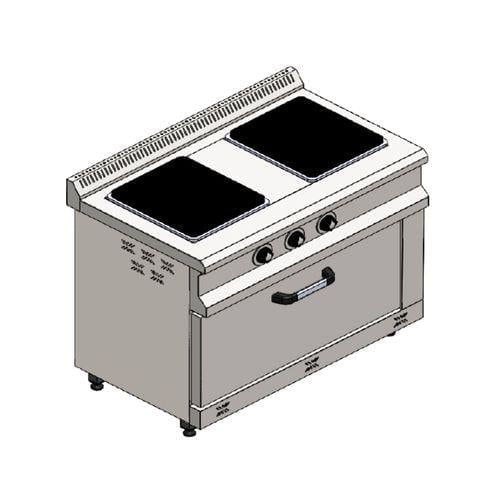 Karacasan Endüstriyel 100x60 Cm 2+1 Elektrikli 2 Li Kuzine Ocak