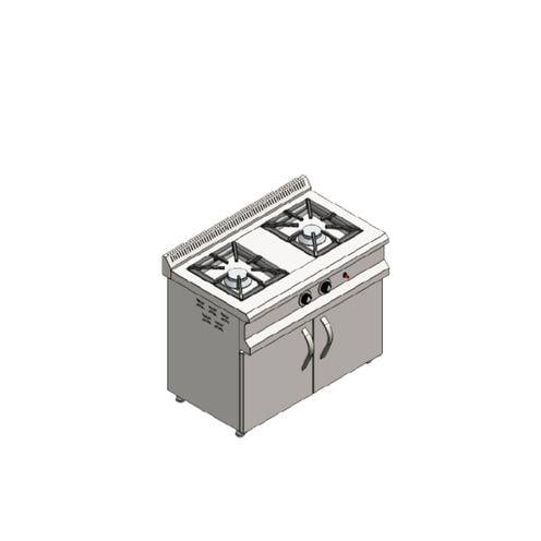 Karacasan Endüstriyel 100x60 Cm Lpg Tüplü 2 Li Dolaplı Kuzine Ocak
